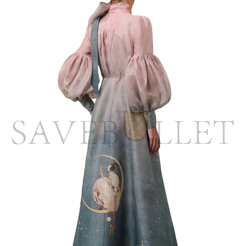ZIMMERMANN EDEN TIE NECK GOWN 0674DF242